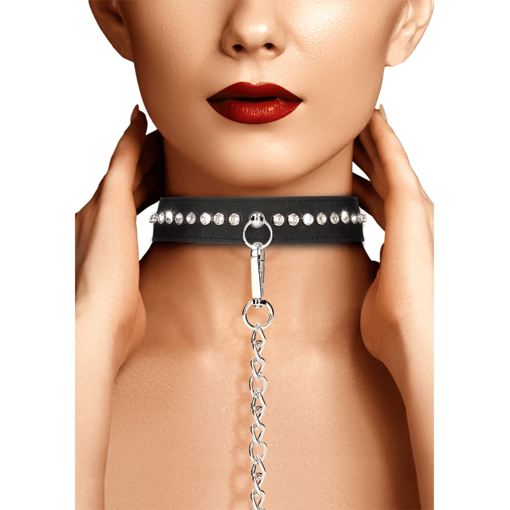 OUCH! Diamond Studded Нашийник с повод — алтернативна снимка