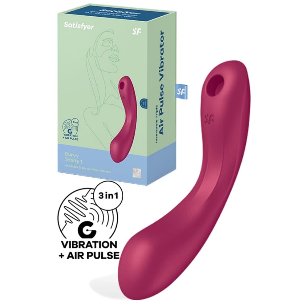 Curvy Trinity 1 Air Pulse Вибратор с въздушна стимулация, вишна — алтернативна снимка